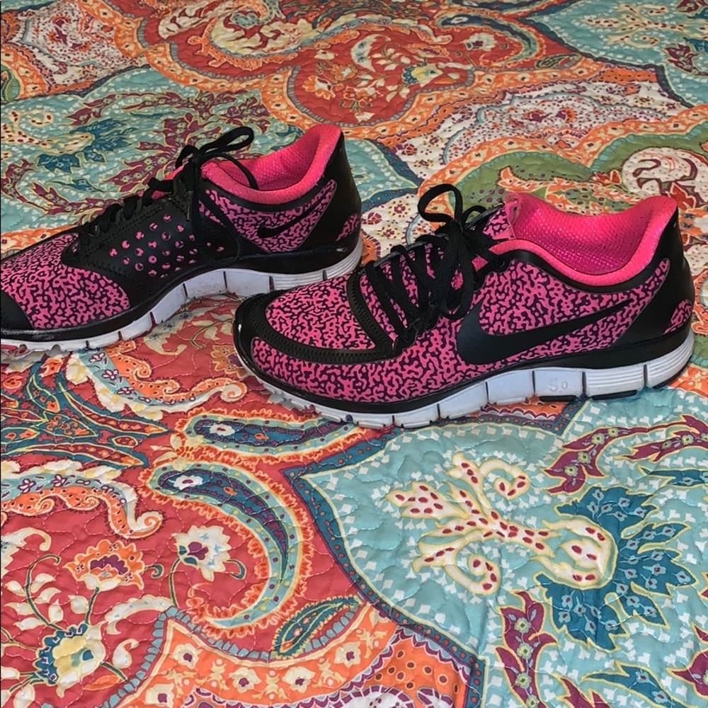 Nike Free Pink & Black Running Shoes